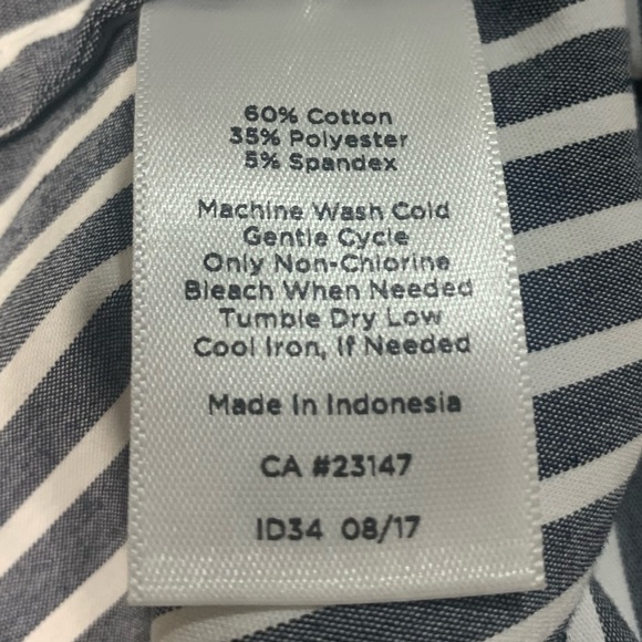 Talbots grey and white striped women’s blouse - Picture 11 of 12